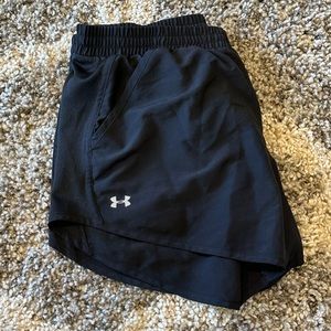 Under Armour Women's Fly by 2.0 black Running Shorts, Size Medium